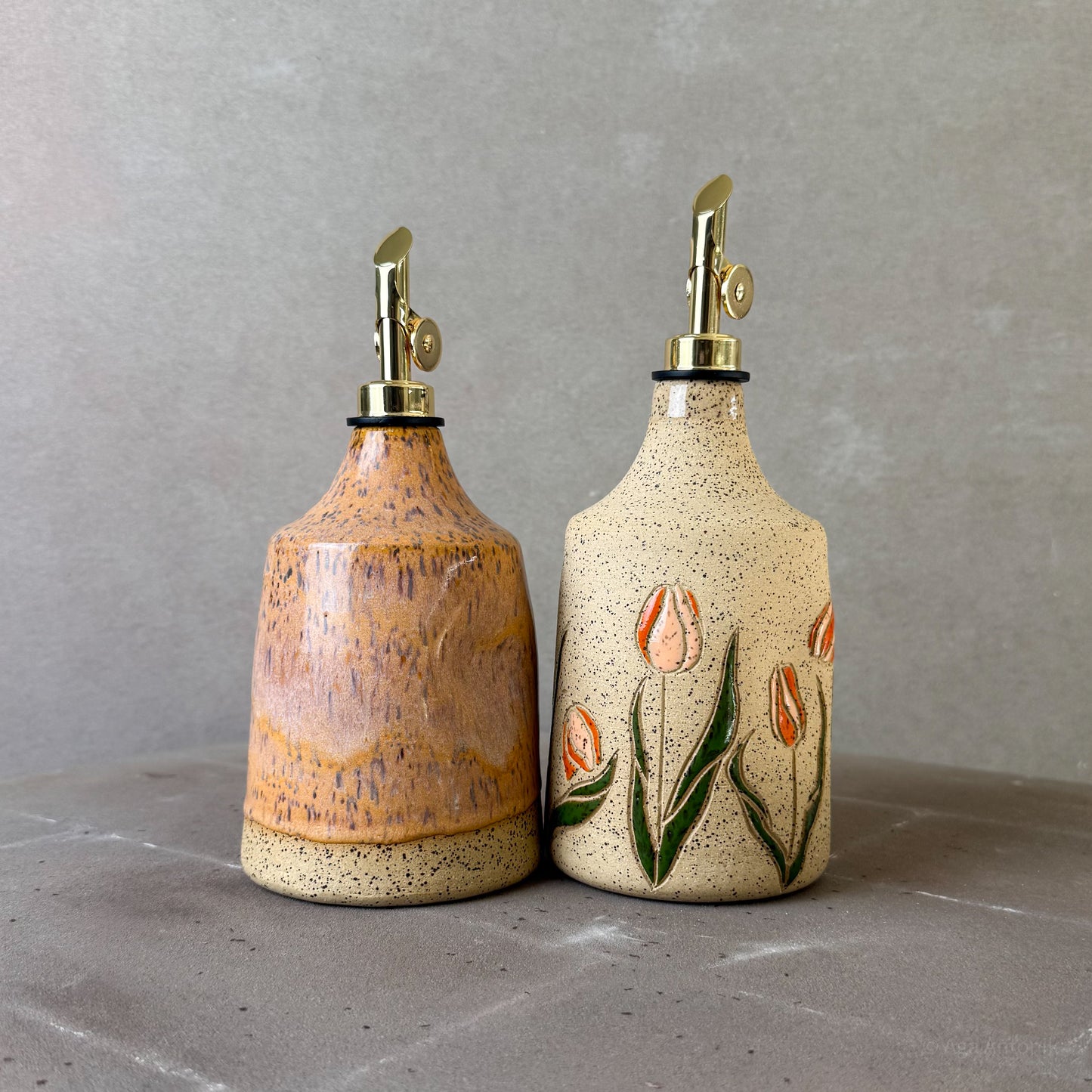 Oil Bottle - Tulips