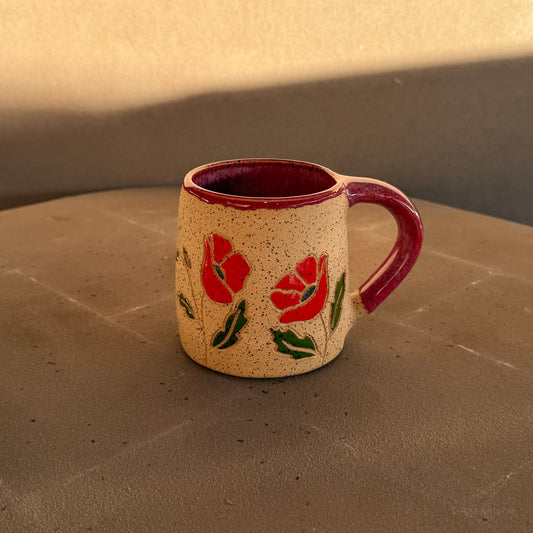 Poppy Carved Mug