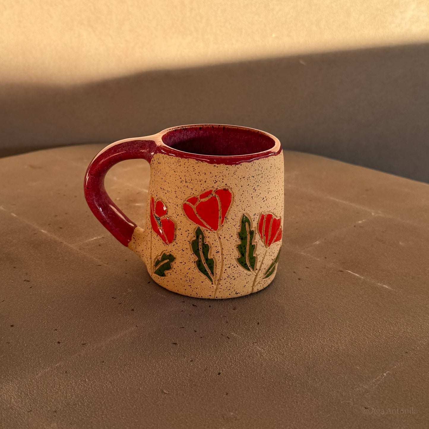 Poppy Carved Mug