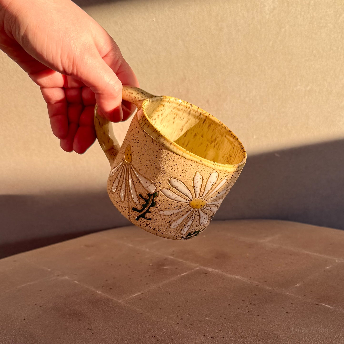 Chamomile Carved Mug