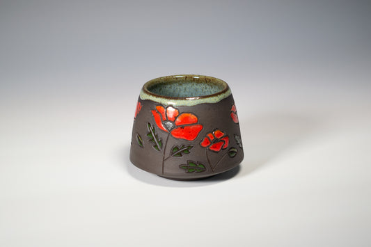 Handmade Poppy Ceramic Cup