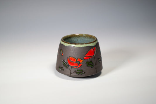 Handmade Poppy Ceramic Cup